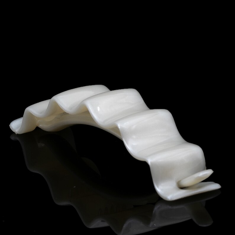 11,5x2,6cm Haarclip Wave in white 1Pcs KL2522_410 image 1