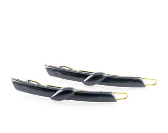 41x5 Wire Hairclip Knot en noir 2Pcs