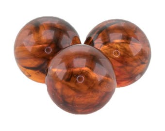 12mm round bead in red tortoise 4Pcs (PK0009_12mm_P5815)