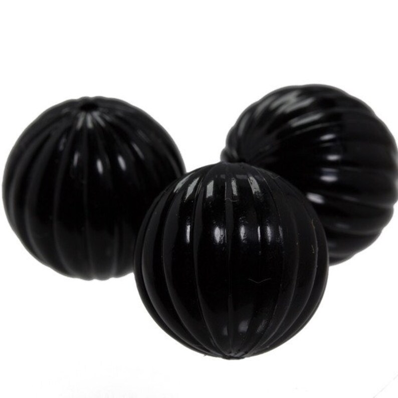12mm Groove Bead in black 3Pcs image 1