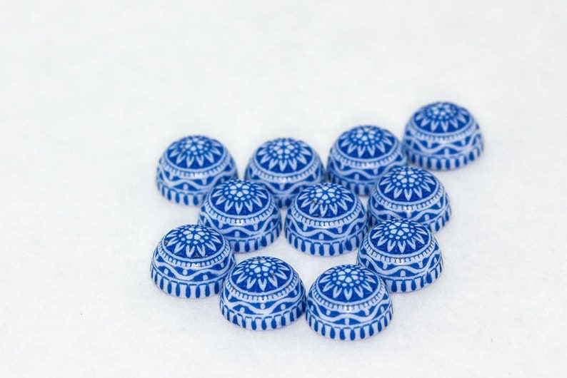 8mmCabochon 4 Pieces Blue image 1