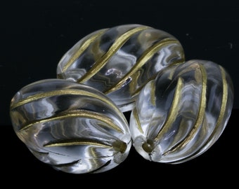 18x12 Oval curved bead in crystal   4Pcs (PK0391_18x12_Ksfg)