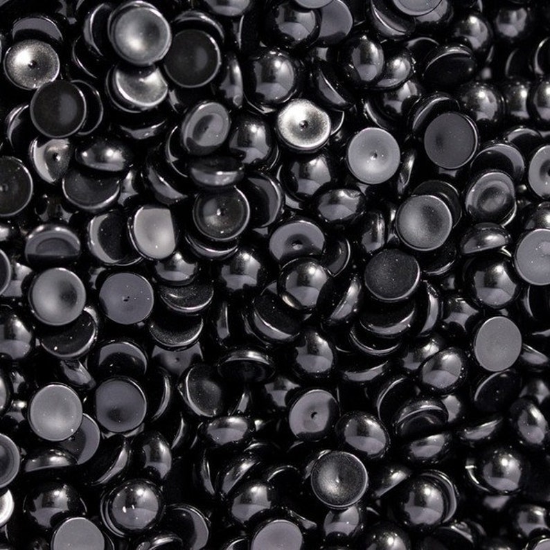 20mm round cabochon in black 2Pcs image 2
