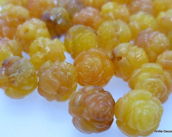 8mm Rose Bead 20 Pieces color like amber