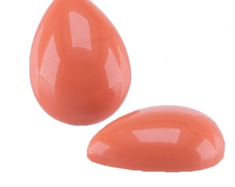 18x13 Drop shaped Cabochon in coral 4Pcs (SK0577_18x13_299)