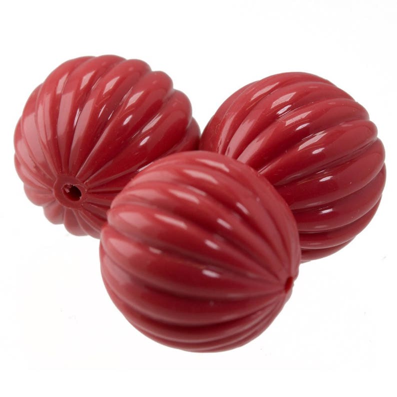 12mm Groove Bead in coral-red 5Pcs PK0048/_12mm/_251