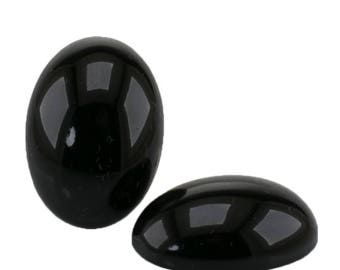 14x10 Oval cabochon in black 3Pcs (SK0539_14x10_sch)