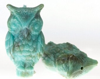 31mm Owl Bead in turquoise 1Pcs