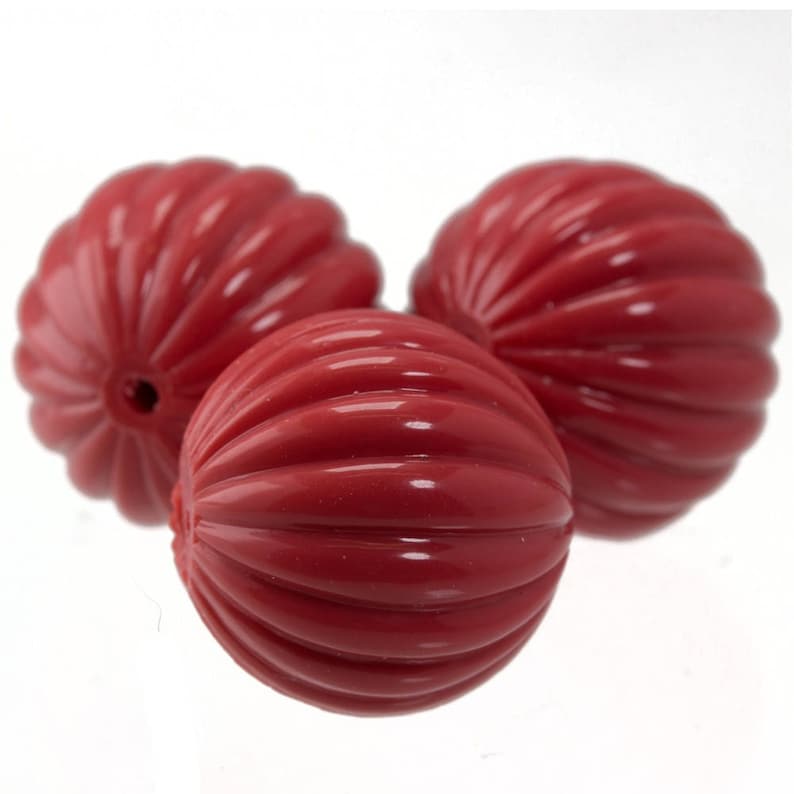 12mm Groove Bead in coral-red 5Pcs PK0048/_12mm/_251