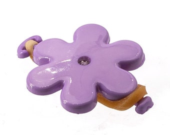 3,5x2,5 hair rubber Flower in purple 2Pcs (HA2699_393)