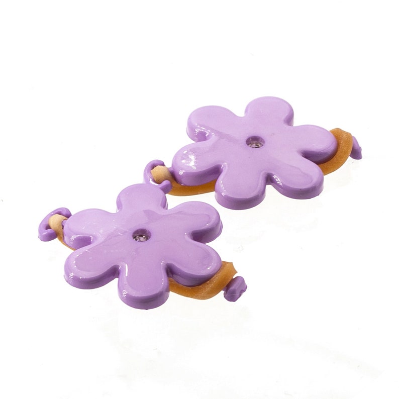 3,5x2,5 cheveux caoutchouc Fleur en violet 2Pcs HA2699_393 image 2