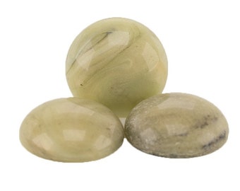 14mm round cabochon in khaki olive 3Pcs