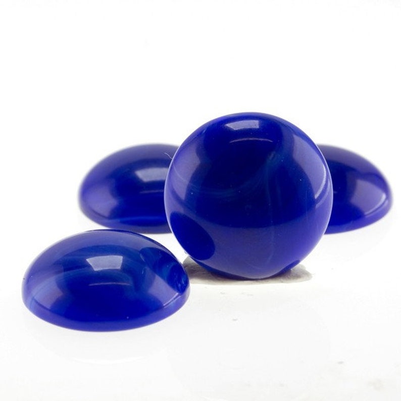 Cabochon rond de 22 mm en bleu royal 2Pcs image 3