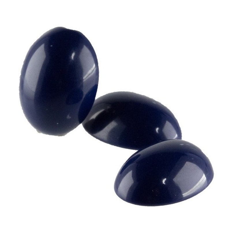 25x18 Oval cabochon in steelblue 2Pcs image 4
