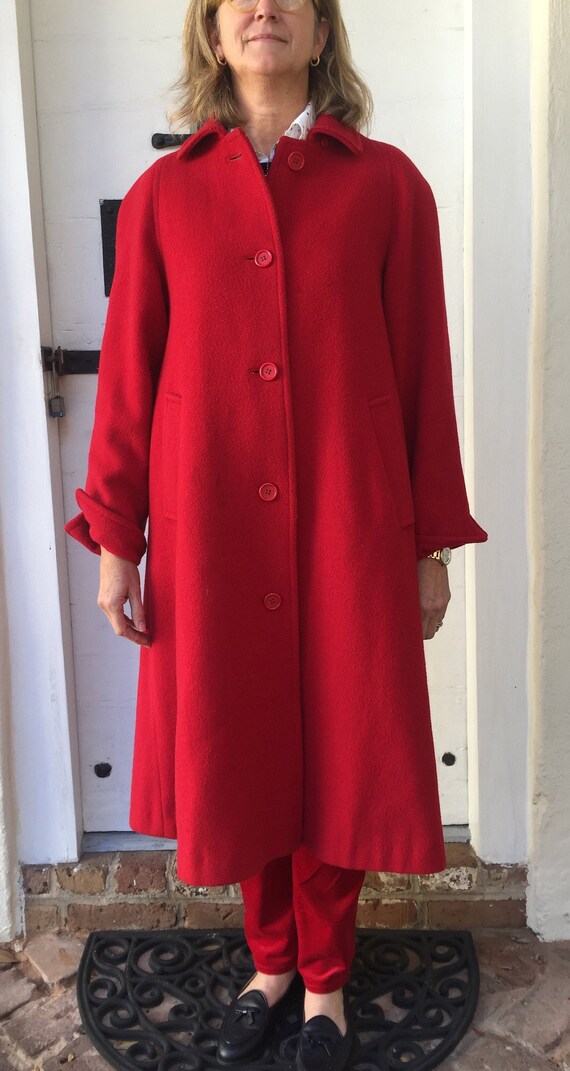 Red Evan-Picone wool overcoat-ladies Medium