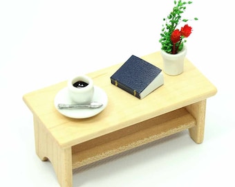 Dollhouse Furniture - Maple Coffee Table, Wood Table, Mini Furniture, Miniature Furniture, Mini Table, Dollhouse Miniature