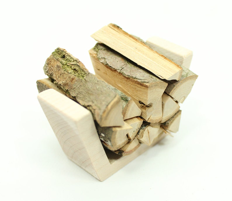 Miniature Wood Rack, LG Mini Firewood Storage, Dollhouse Furniture Accessory image 3