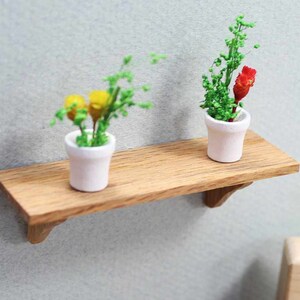 Oak Mini Shelf, Wood Wall Shelf, Dollhouse Furniture Accessory, Mini Furniture Miniature