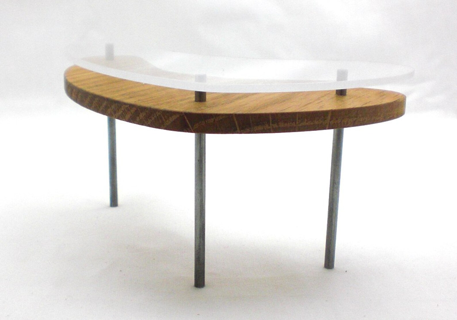 Miniature Glass Top Boomerang Table Oak Etsy