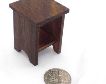 Dollhouse Furniture, Dollhouse Mini, Miniature Walnut Furniture, Endtable, Side Table, Doll Furniture, Dark Wood Furniture