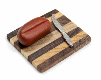 Miniature Wood Cutting Board, Cutting Board, Small Cutting Board, Wood Cutting Board, Maple and Walnut Wood