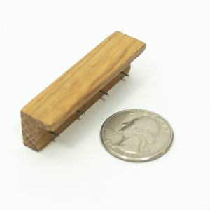 Miniature Wall Mounted Coat Hook, Wood Dollhouse Furniture, Miniature Accessory, Mini Furniture, Dollhouse Miniature, Oak Furniture
