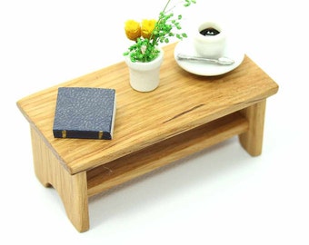 Dollhouse Furniture - Oak Coffee Table, Wood Table, Mini Furniture, Miniature Furniture, Mini Table, Dollhouse Miniature