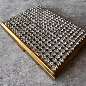 1960s cigarette case 1960s Vintage Rhinestone Cigarette Case Business Card Case - FREE SHIPPING