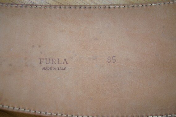 Vintage Furla Leather belt, Banana yellow stateme… - image 7