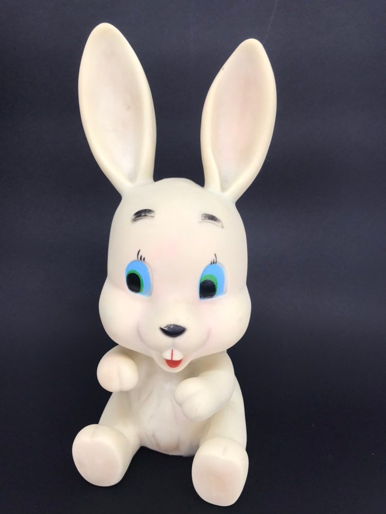 Rare Vintage Rubber Squeak Bunny Rabbit Toy Made in Brazil Etsy