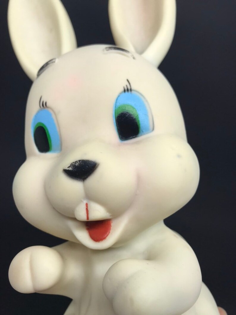 Rare Vintage Rubber Squeak Bunny Rabbit Toy Made in Brazil Etsy