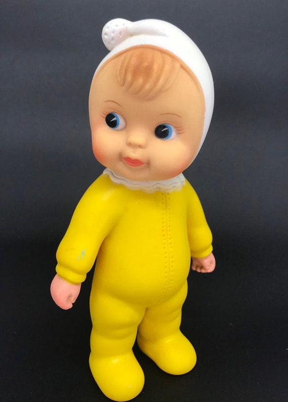 Vintage Rubber Baby Toy Made in Brazil Soft Rubber Squeak Doll | Etsy