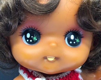 Super rare and cute vintage Iwai Japan big eyed vinyl doll