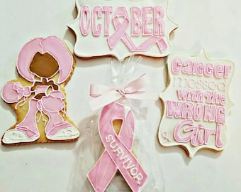 Breast Cancer Awareness month - 1 dozen cookies
