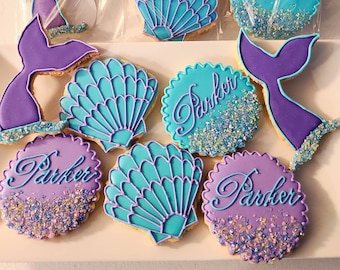 Mermaid themed cookies - 1 dozen