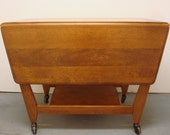 Shipping Not Included- Heywood Wakefield Expandable Cart Drop Leaf Breakfast Table