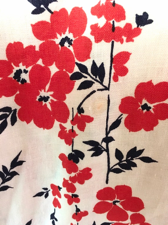 Vintage 1960s-70s Belted Sheath Printed Floral Li… - image 6