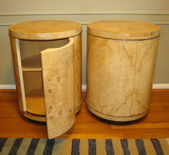 Sold Vintage Henredon Scene Two Olive Burl And Oak Drum Etsy