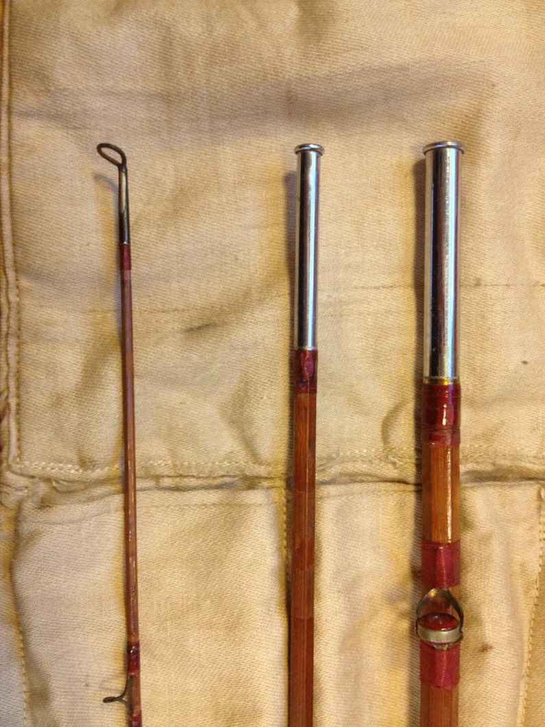 Antique split cane bamboo fly fishing rod Etsy