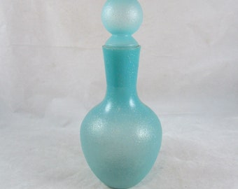 Andre L Richard Company Plastic  Blue Glitter Bottle 9" American Made Vintage 1950s