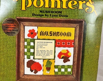 Sunset Designs Needle Pointers Mushroom Needlepoint Picture Kit Sunset Designs Boho Kitchen Decor  Vintage 1975