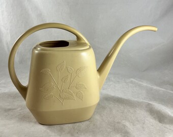 Garden Scene Hard Plastic Watering Can Plant Leaves Design 1980s