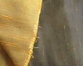 Faux Silk Dupioni Fabric Slubby Dark Brown Gold Pillows Upholstery 47.5 quot x 88 quot 2.44 Yards Reversible Vintage