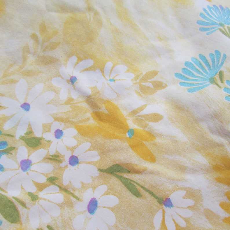Royal Cannon Shangri La Full Size Flat Sheet Floral Print in Yellow Gold