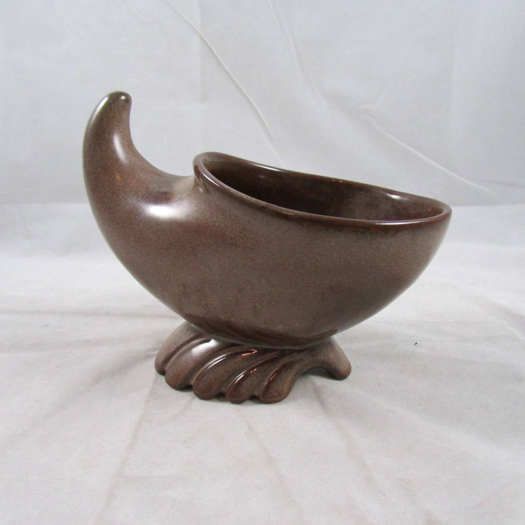 Frankoma Pottery Cornucopia Lazy Bones Cinnamon Vase Planter Etsy