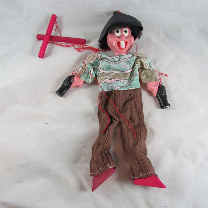 Bandito Composition String Marionette Puppet Hand Painted Folk Art Mexico image 1