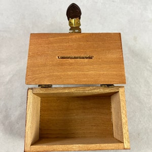 Mini Pirate Treasure Chest Bank Trinket Jewelry Box Vintage Rustic Wood Skull Crossbones Hardware Japan 1960s image 6