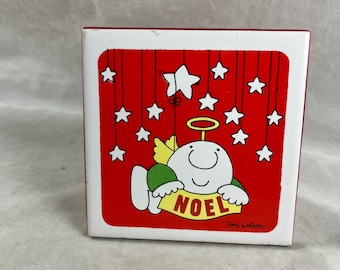 Ziggy Noel Tile Easel Back Holiday Decor Tom Wilson 4.25 Square Vintage 1980