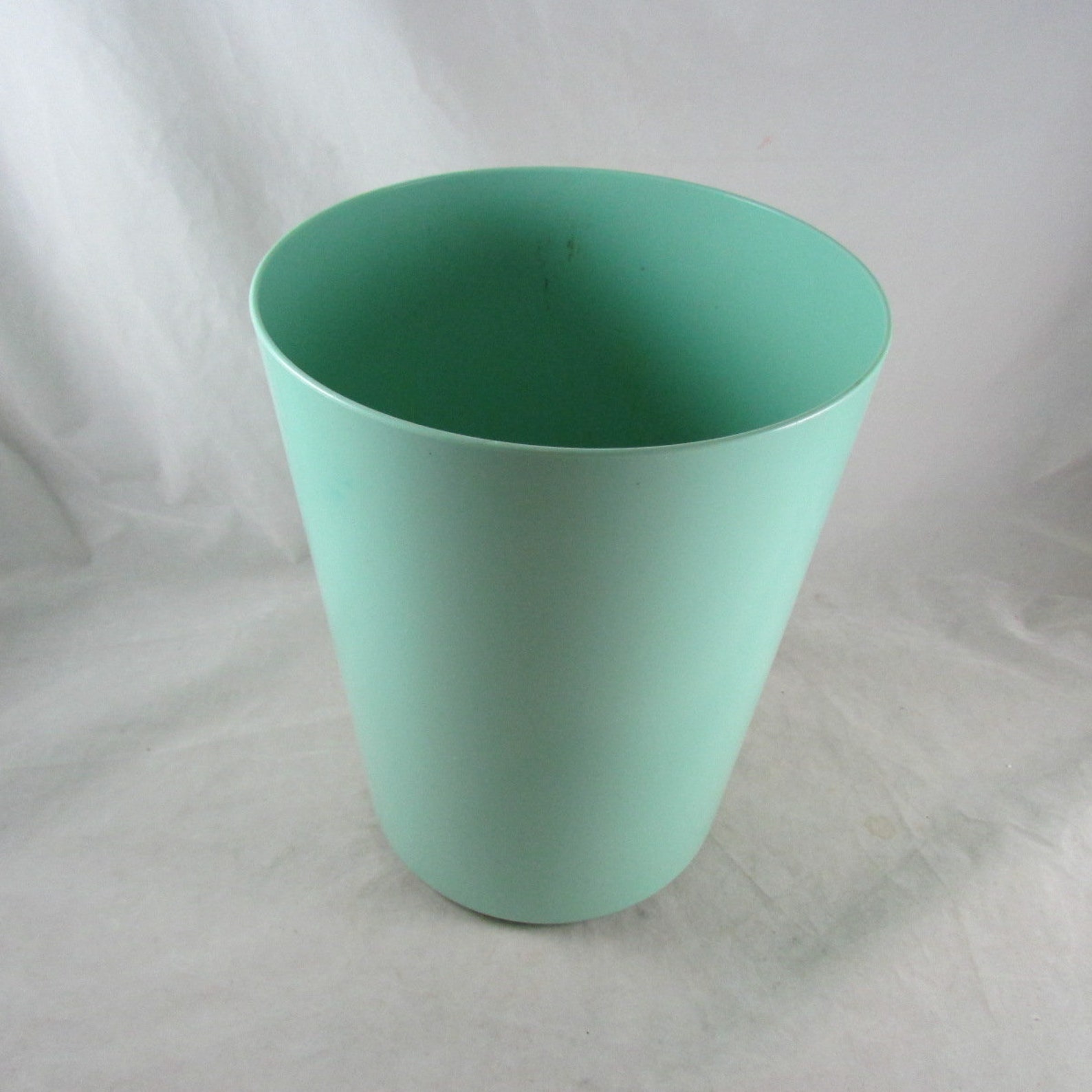 Mint Green Waste Basket Trash Can Hard Plastic Vintage Etsy