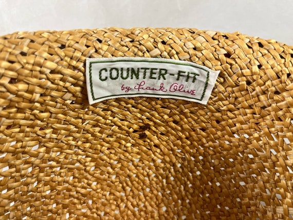Counter-fit by Frank Olive Woven Straw Hat Bow Red Trim  display picture 1